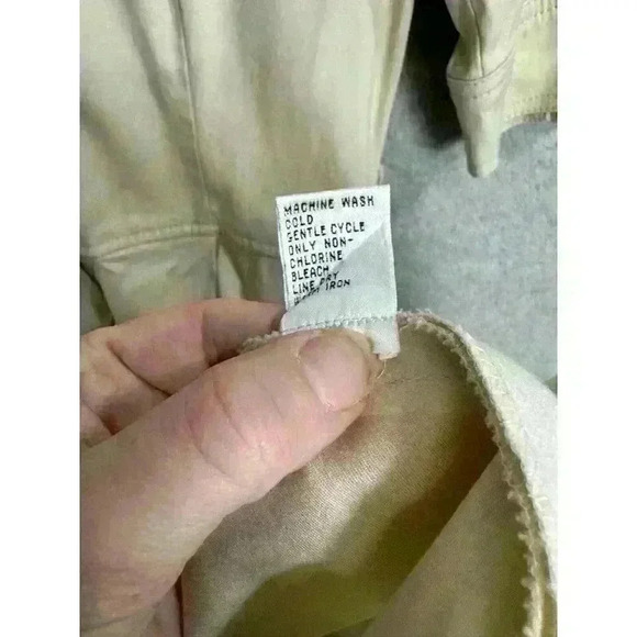 Talbots Button Front Shirt Cargo Utility Dress Back Zip 3/4 Sleeve Tan Size 2 - Picture 9 of 16